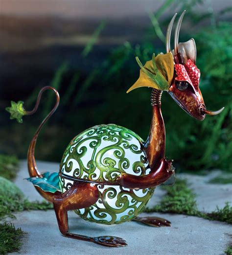 Dragon ornament garden and home. Solar Baby Dragon Garden Statue | Wind and Weather