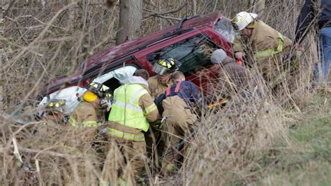 Woman Extricated From Vehicle After Car Accident