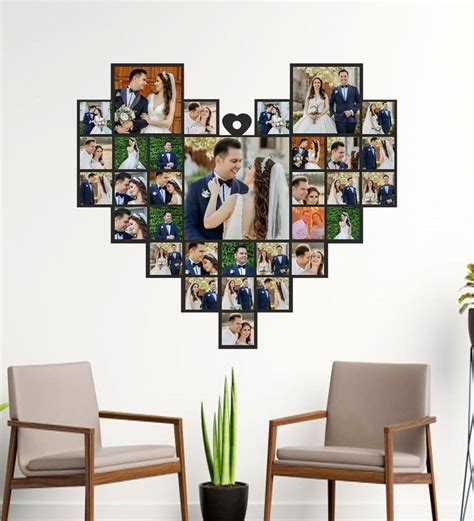Heart Shaped Photo Collage Wall Frames 32 Picture Wall Etsy Heart