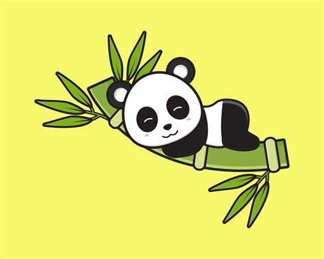 Lindo Panda Duerme En La Ilustración De Icono De Dibujos Animados De