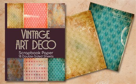 Vintage Art Deco Scrapbook Paper 18 Double Sided Sheets Ornate Paper