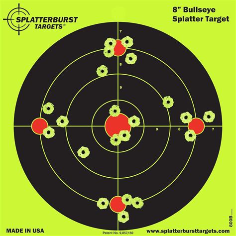 Splatterburst Targets 8 Inch Bullseye Reactive Shooting Target