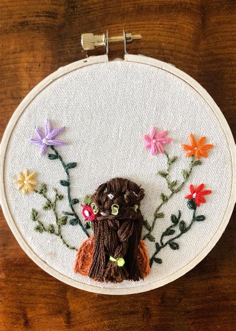 Flower Girl Embroidery Hoop Art Etsy Embroidery Hoop Art