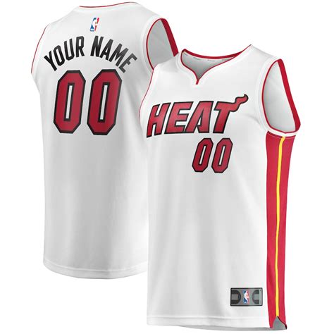 Fanatics Branded Miami Heat White Fast Break Custom Replica Jersey