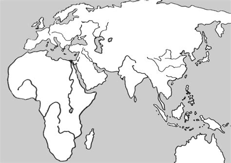 Eastern Hemisphere Physical Outline Map
