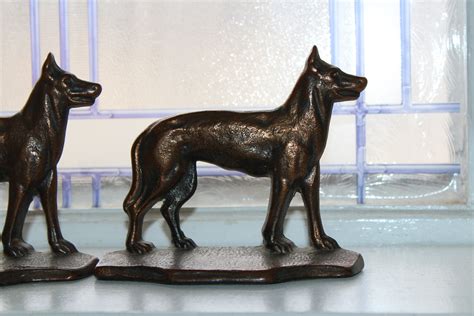 Vintage Art Deco Dog Bronze Bookends