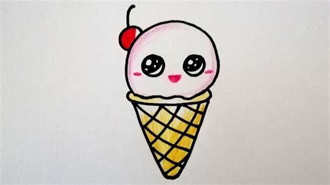 How To Draw A Cute Ice Cream Youtube