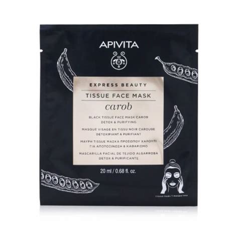 Apivita Express Beauty Black Tissue Face Mask With Carob Detox