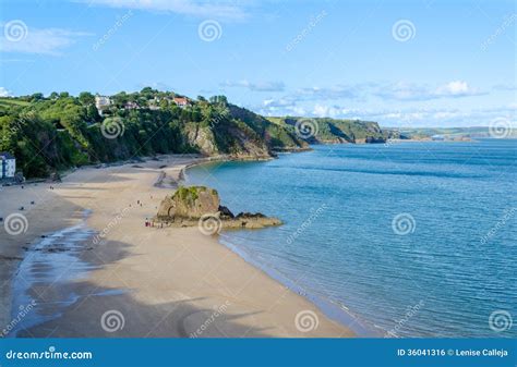 Sunset On Tenby Pembrokeshire â€ Wales United Kingdom Stock Photo