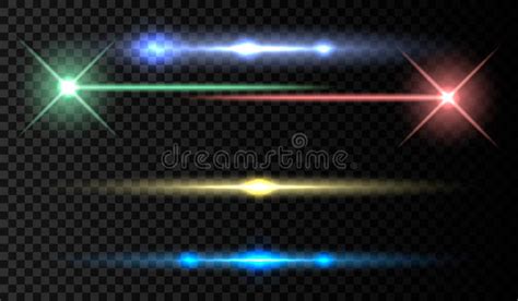 Vector Illustration Horizontal Lens Flare Set Laser Beams Horizontal