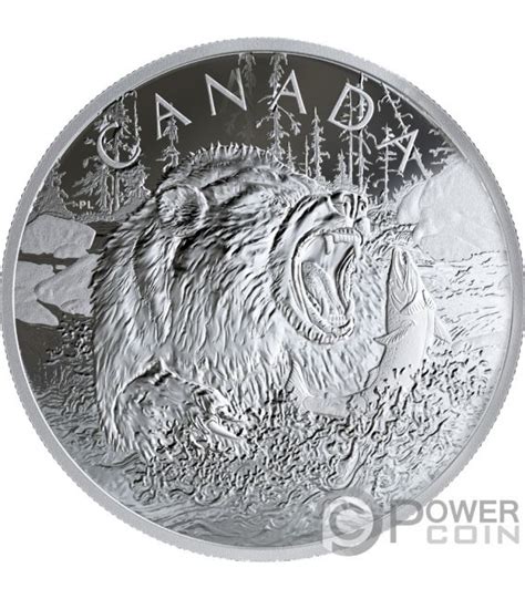 Grizzly Bear Primal Predators 16 Oz Silver Coin 125 Canada 2019