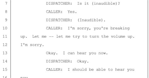Transcript Of First 911 Call Related To Slaying