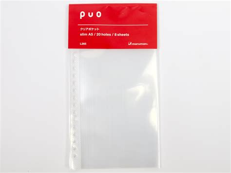 Maruman Puo A5 Slim Clear Pocket Sheets 8 Sheets Tokyo Pen Shop
