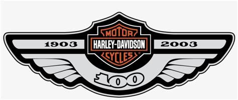 Harley Davidson Motor Cycles Wings 100 Years Logo Vector Emblem