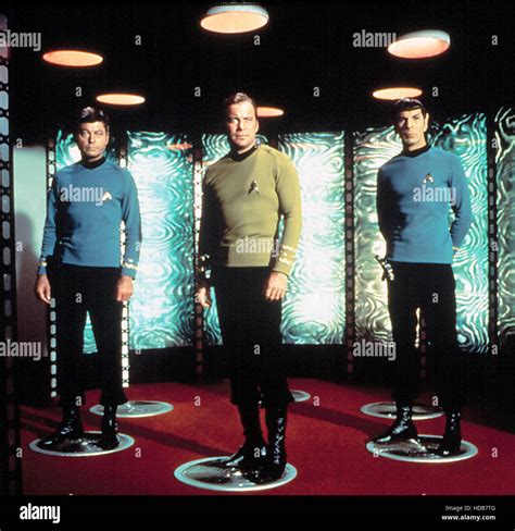 Star Trek Deforest Kelley William Shatner Leonard Nimoy Standing On