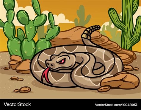 Cartoon Rattle Snake Royalty Free Vector Image