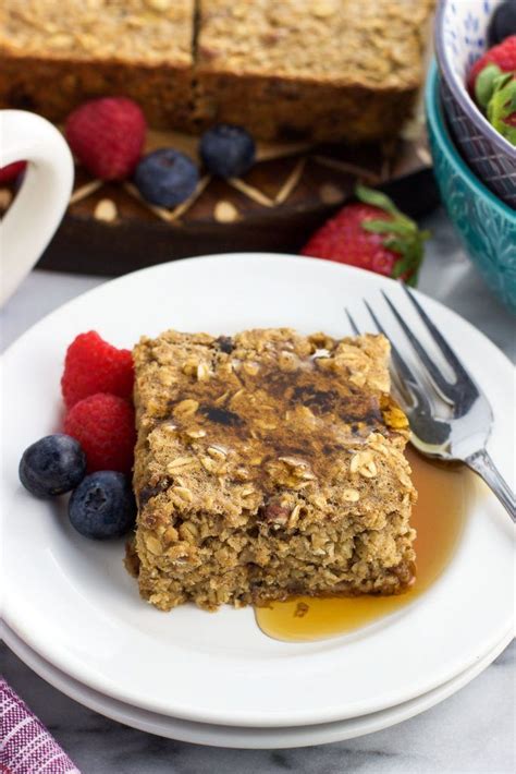 Healthy Baked Oatmeal Bars Are Naturally Sweetened And Maple Flavored
