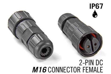 M16 2 Pin Female Connector Ip67 Waterdichte Dc Applampnl