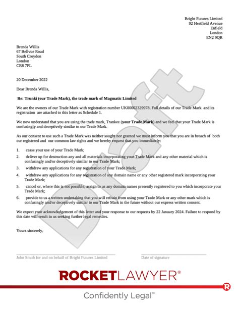 Cease And Desist Letter For Ip Template Rocket Lawyer Uk