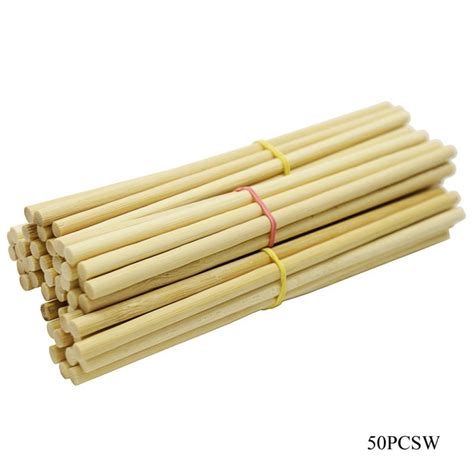 Wooden Dowels Round Craft Sticks Plain 6 Inch 50pcsw Hndmd