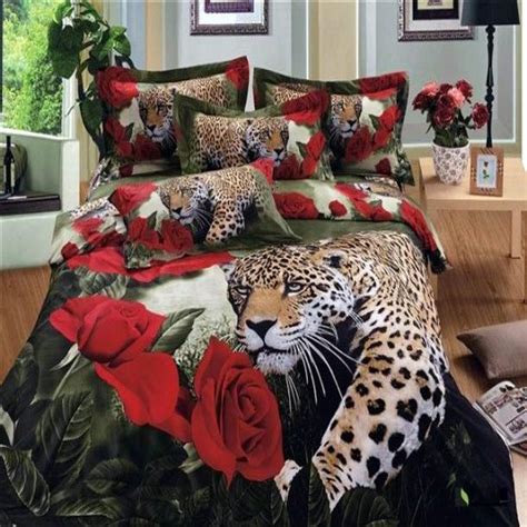 New Luxury Animal Print Bedding Set Queen Size 3d Flower