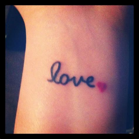 Small Love Tattoo On Wrist I Would Put It On My Shouder