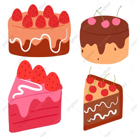 Gambar Set Stiker Kue Kartun Lucu Kue Stiker Makanan Pencuci Mulut