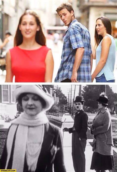 Red Dress Meme Man Staring At Another Woman Old Picture In The Past