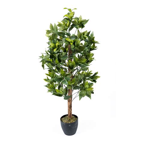 green artificial bay tree pyramid shape in pot 3 ft
