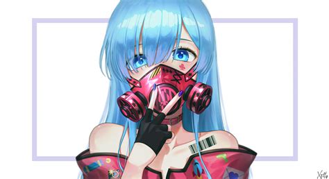 Fondos De Pantalla Anime Chicas Anime Máscara Pelo Azul Ojos Azules 4000x2182 Splash27