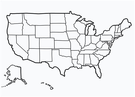 Doodle dibujo a mano alzada del mapa de los Estados Unidos de América