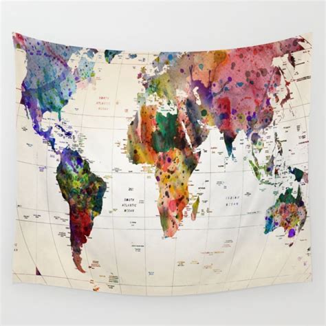 Popular Wall Tapestries Society6 Tapestry Map Canvas Print Map