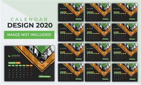 Premium Vector 2020 Calendar Set