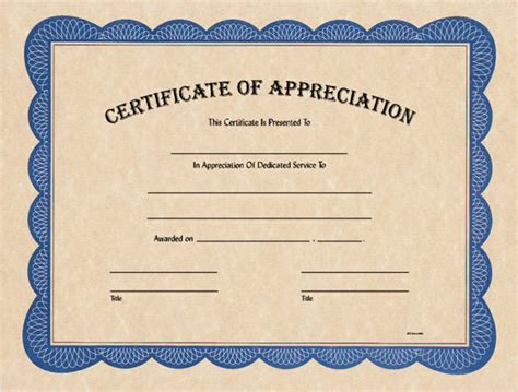 Blank Certificate Of Appreciation Award Certificates From Trophy Kits