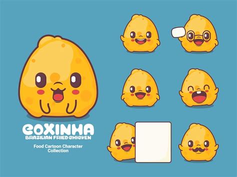 Coxinha Personagem De Desenho Animado Ilustra O Vetorial De Cozinha