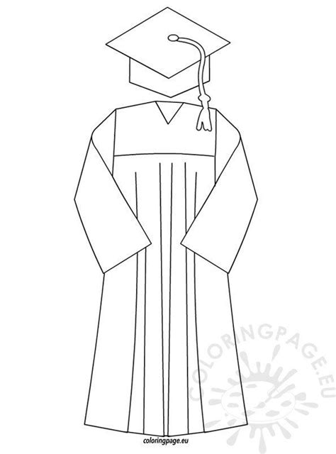 Graduation Cap And Gown Template Coloring Page Graduation Cap And