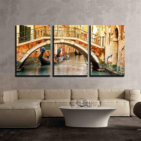 Wall26 3 Piece Canvas Wall Art Beautiful Landscape Of Venice Modern Home Decor Stretched And