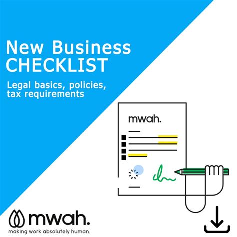 New Business Checklist Mwah