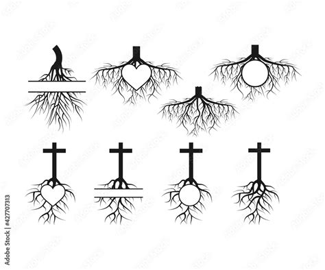 Roots Svg Roots Monogram Svg Church Sunday Monogram Chrisitan Cross With Tree Roots Svg