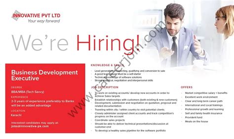 Innovative Pvt Ltd Jobs Business Development Executive