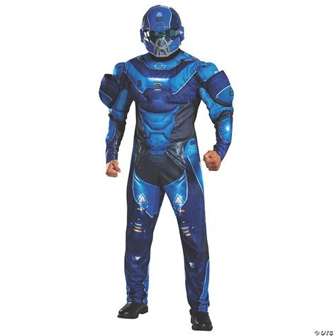 Mens Deluxe Halo Blue Spartan Costume Large Oriental Trading
