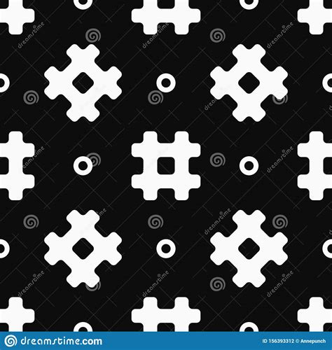 Simple Seamless Pattern With Hashtag Symbols And Circles. White ...