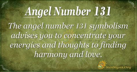 Angel Number 131 Meaning Harmony Helps Sunsignsorg