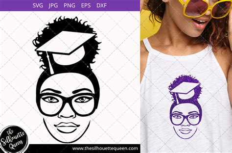 Graduated Afro Woman With Glasses Graphic By Thesilhouettequeenshop