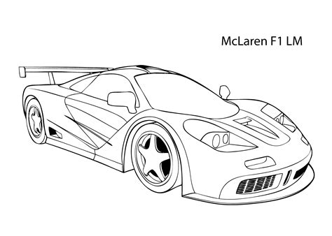 A huge number of free printable car coloring pages for kids from kidsfront. Super car McLaren F1 LM coloring page, cool car printable ...