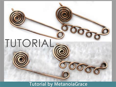 Wire Wrapping Shawl Pin Tutorial Spiral Pin Brooch Tutorial Scarf Pin