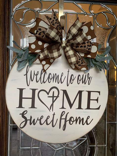 Welcome To Our Home Sweet Home Door Hanger Welcome To Our Etsy Door