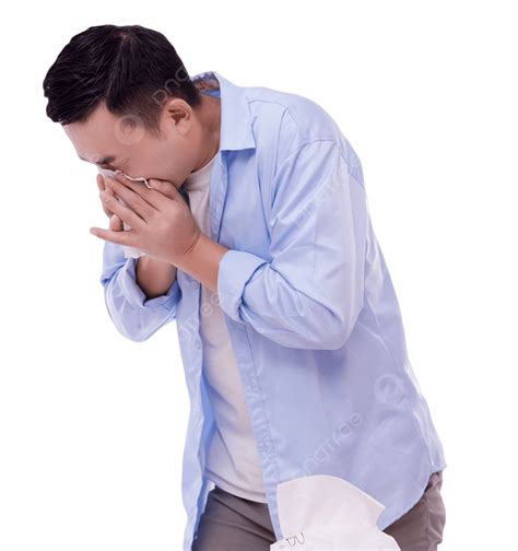 Cold Sick Man Blowing Nose Uncomfortable Rheum Sick Men Png