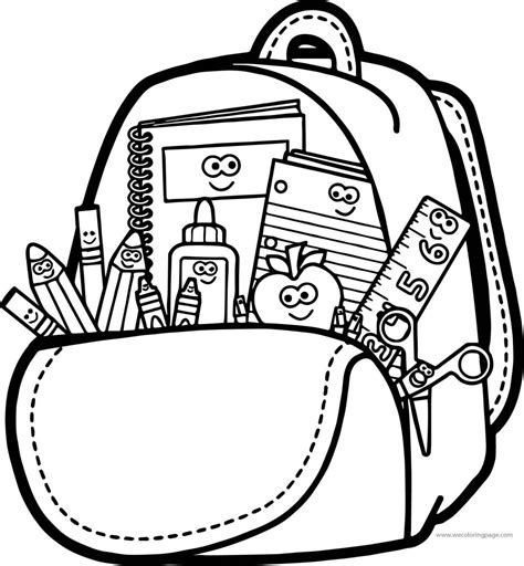Can School Bag Coloring Page