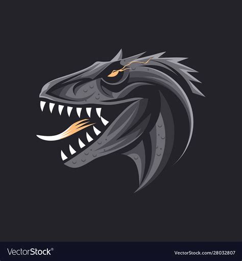 Dinosaur Head Logo Emblem T Rex Monster Royalty Free Vector